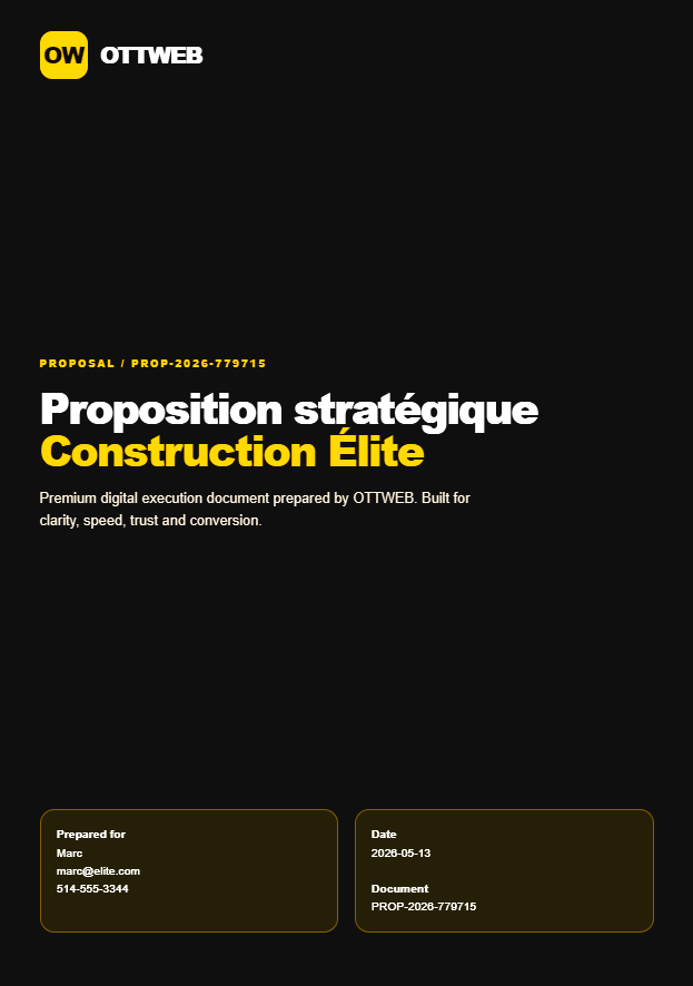 Aperçu soumissions et facturation OTTWEB